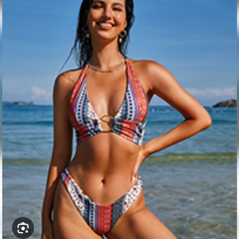 Zaful Multicolor Boho Bikini Set